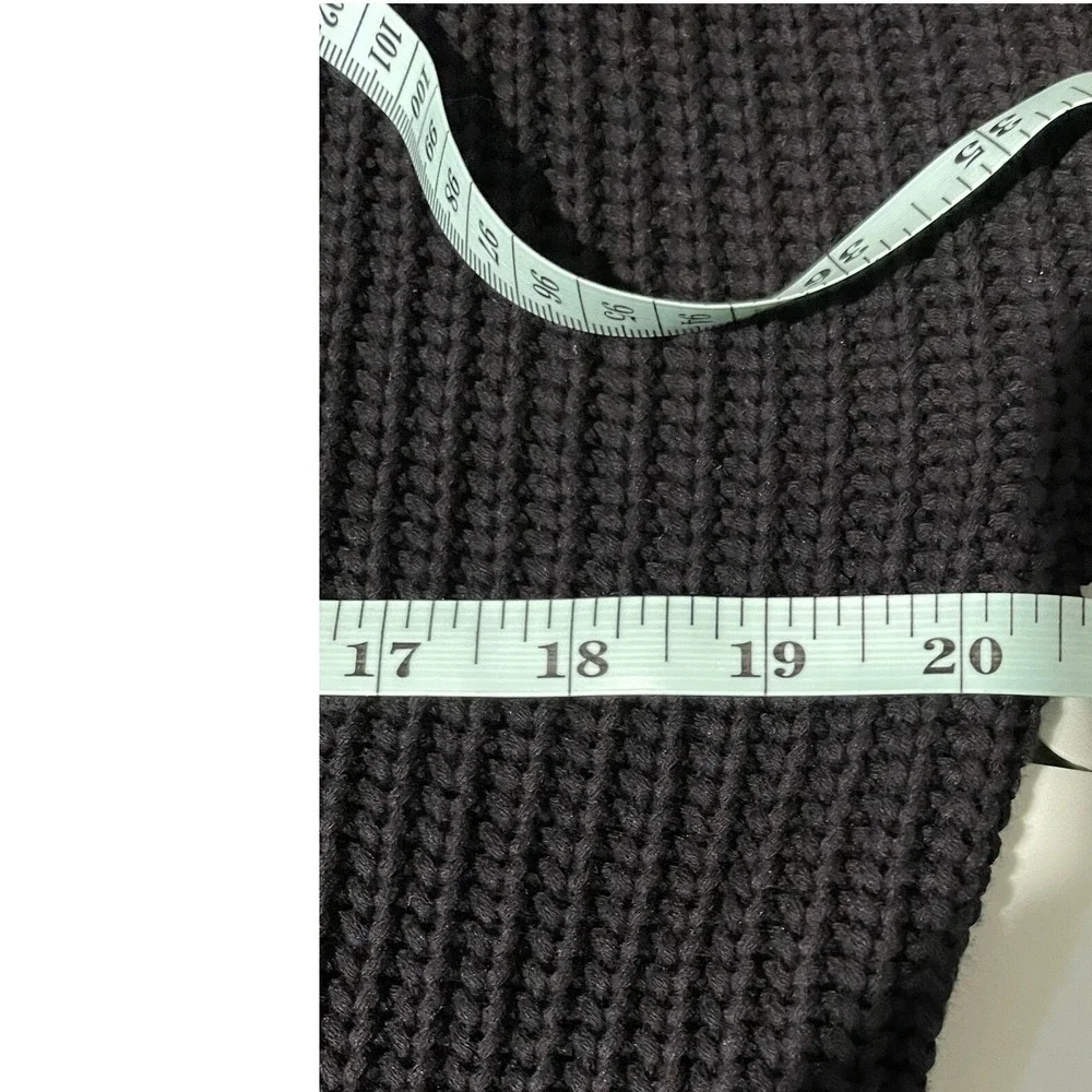 Jenni Kayne Cabin V Neck Knit Cotton Oversized Pullover Sweater Size XXS Black